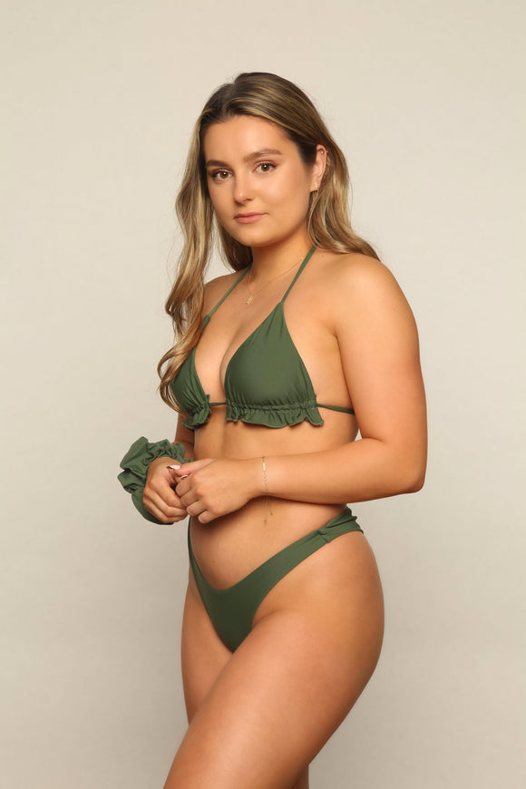 Sunny Bunny Swim Bikini_top Medium Ellie Top in Monstera Green